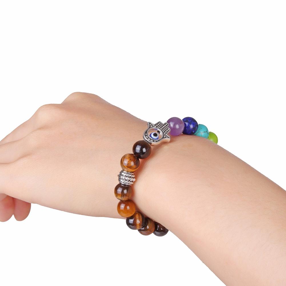 Unisex Hand Eye Pendant Decoration Colorful Beaded Bracelet Chic Hand Wear
