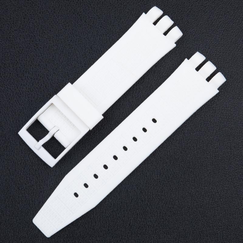 Concave Mouth 24x22mm Soft Silicone Rubber Colorful Watch Band Accessories For Swatch Strap For IRONY SCUBA 200 Belt Pin Buckle