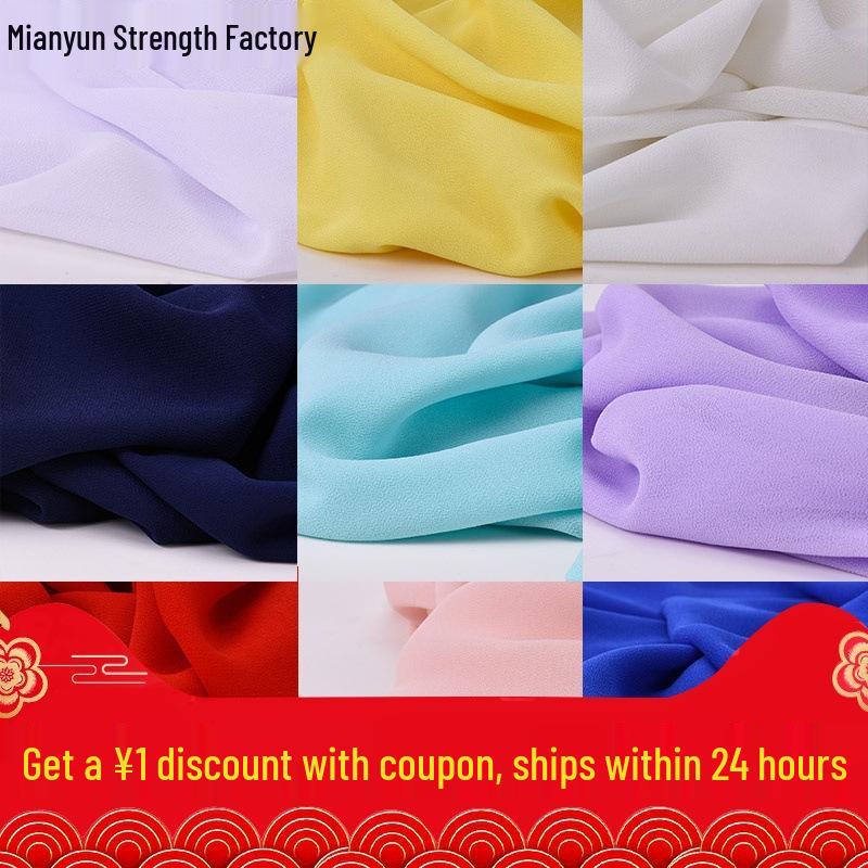 Šifonový Georgette Jednobarevná Taneční Kostýmová Látka pro Podšívku a Šaty