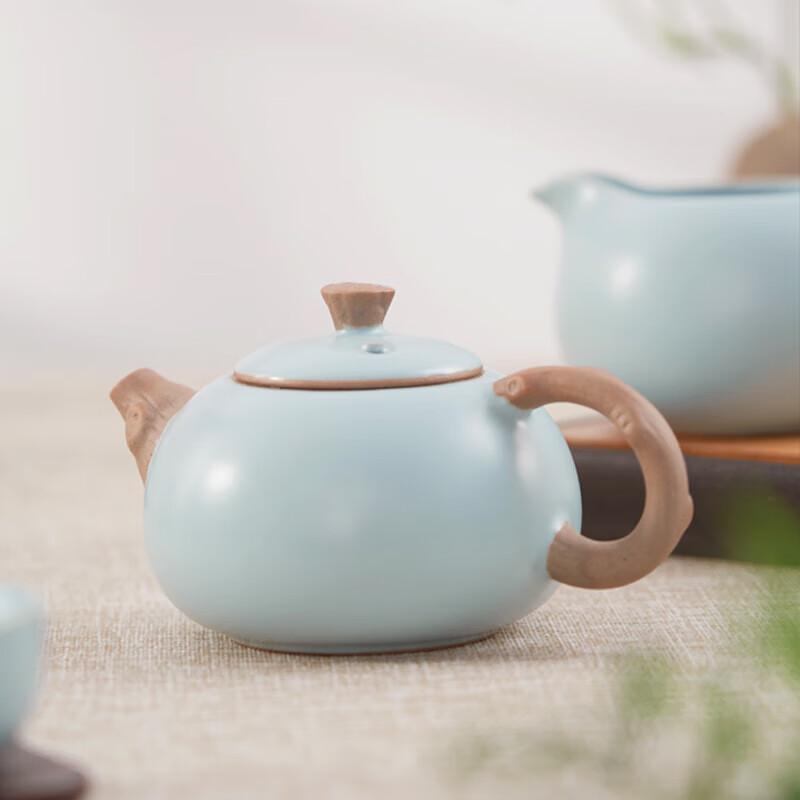 Bafangli Ru Kiln Xishi Pot 10-Piece Portable Tea Set