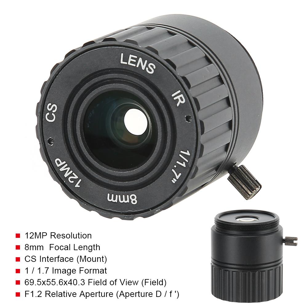 8mm 12MP HD F1.2 1 2.5 CS Interface Security Fixed CCTV Lens for Camera