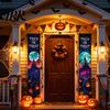 Party Hanging Decoration Halloween Porch Sign Banner, Pumpkin Ghost Awning Wall Decorative Accessory Door Decoration, Front Wreath Banner Yard Festive
