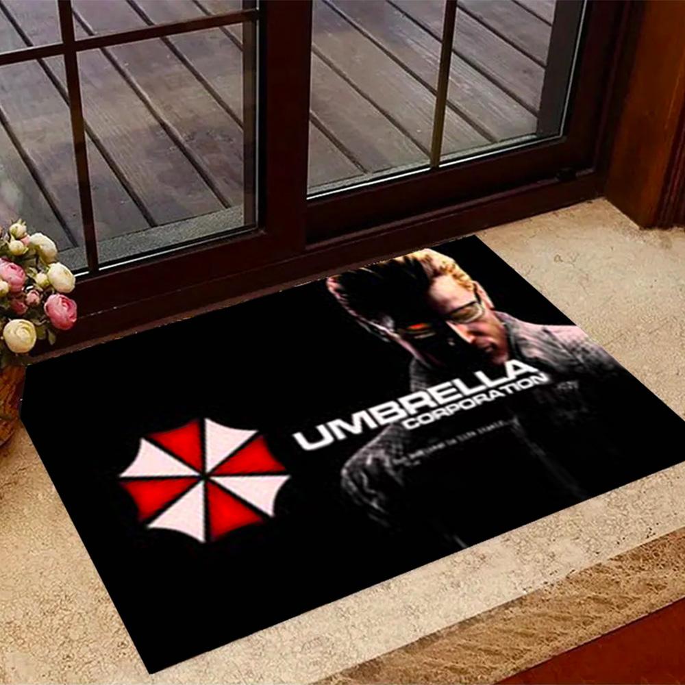 Tappeti Antiscivolo a Tema Logo Umbrella Corporation - Decorazioni per la Casa in Poliestere, Adatti per Camere da Letto, Soggiorni, Ingressi, Studi e Decorazioni