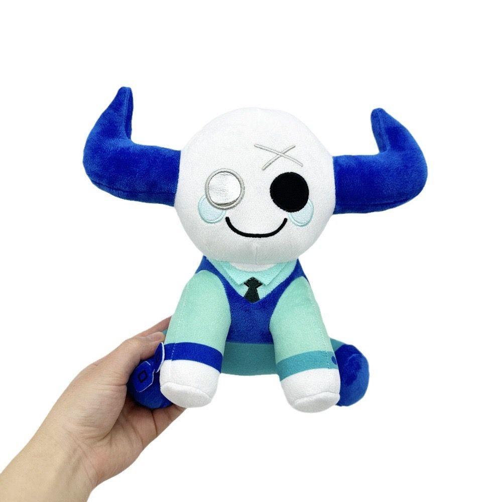 New Model Game Accessories - Blue Double-horned Plush Toy Featuring Cartoon Anime Characters - Birthday and Christmas Gift