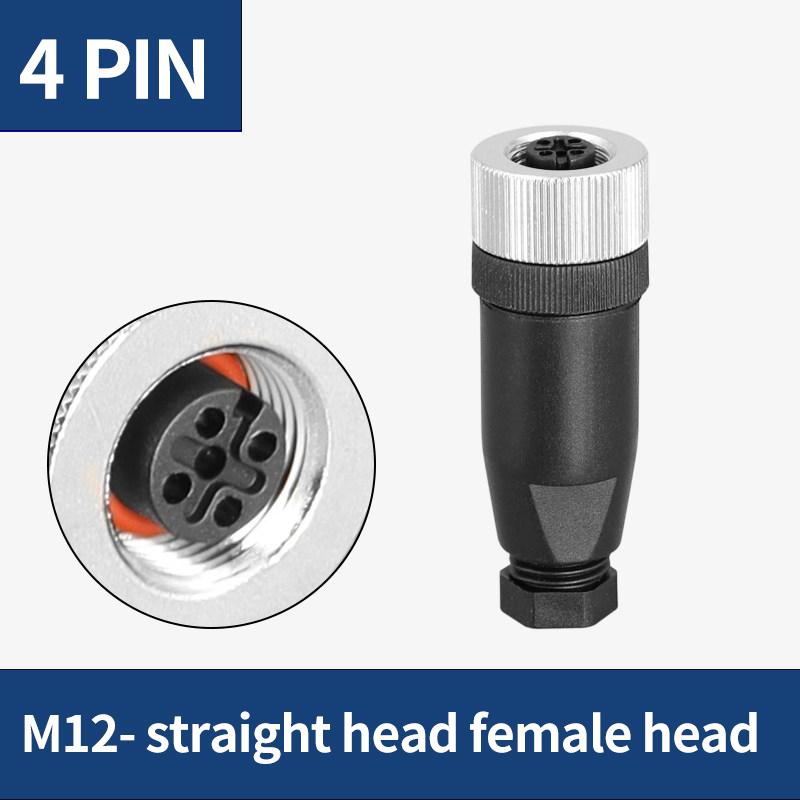 5 PCS M12 sensor connector waterproof male&female plug screw threaded coupling 3 4 5 8 12 Pin A type sensor connectors
