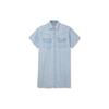 Levis Solid Color Single-Breasted Denim Short Sleeve Dress Women Dresses Blue A3344-0001