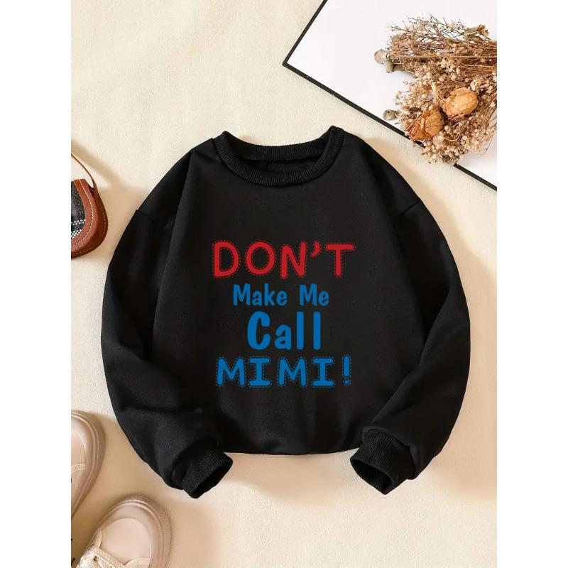 Kids Sweatshirt Creative Letter Pattern Stylish Casual Round Neck Sweatshirt Suitable for Everyday Parties, Vacations, And Gifts