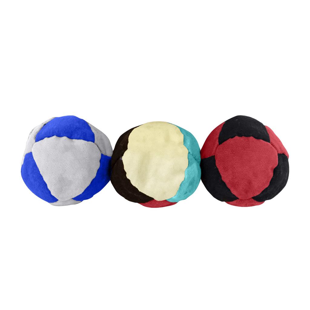 3er-Pack Bälle mit Kordelzug-Aufbewahrungsbeutel Strapazierfähiger weicher Baumwollstoff Footbags für Indoor-Outdoor-Spiel Übung Koordinationsschulung