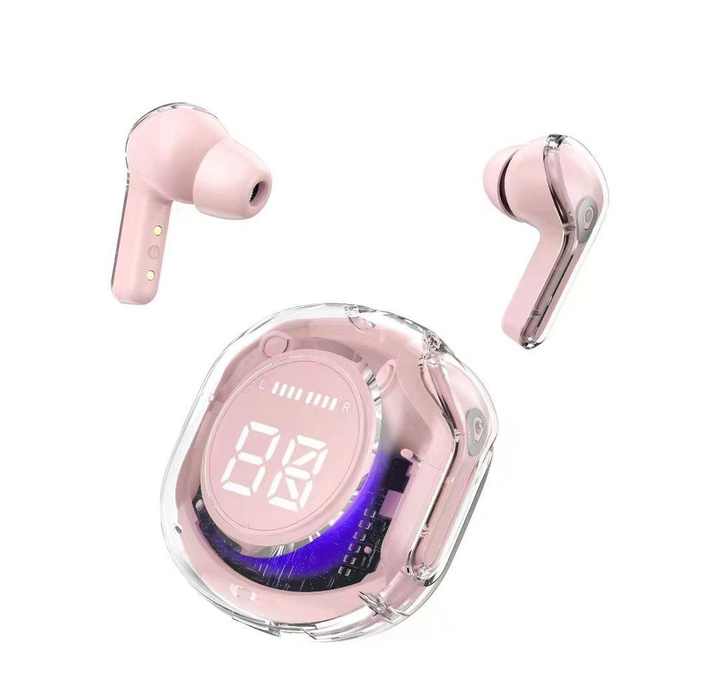 Air39 Bluetooth Earbuds: HK6 Second Generation In-Ear Sports & Gaming with Digital Display, Transparent Design