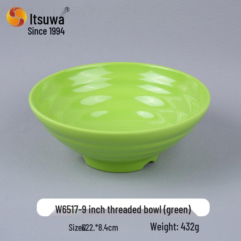WUHE 9-inch Melamine Threaded Noodle Bowl