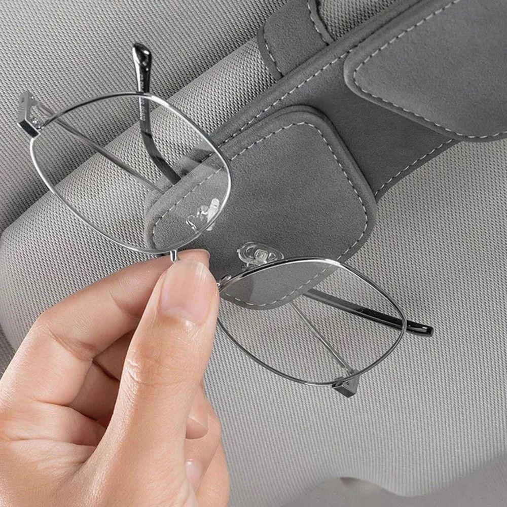 Dual Clip Car Sun Visor Clip Multifunctional Card Holder Universal Eyeglass Hanger Car Accessory