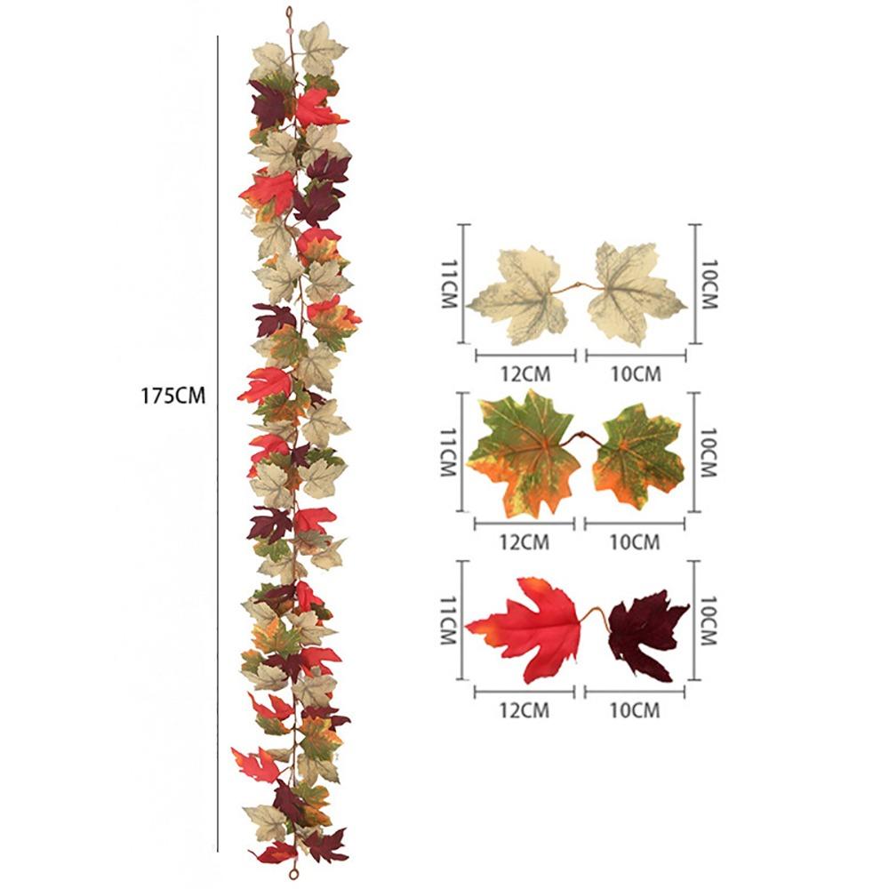 Multicolor Artificial Maple Leaf Garland Mini Pumpkin Hanging Garland Harvest Festival Ornament