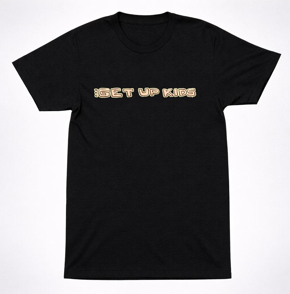 The Get Up Kids cartoon Text Logo T Shirt Midwest Emo Punk Milo Unisex Tee 2XL