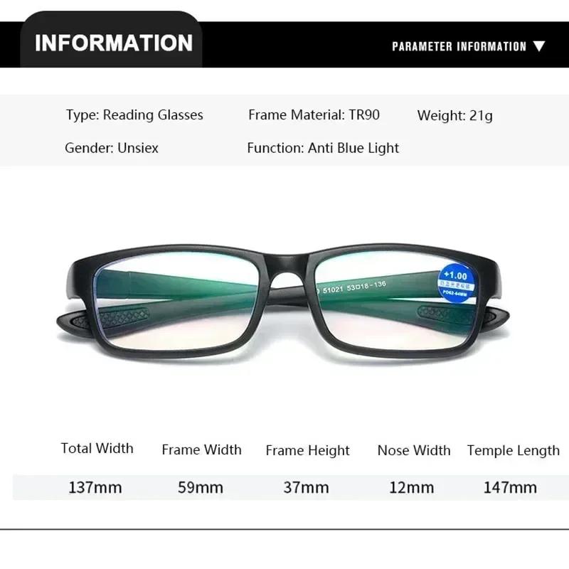 3Pcs Neutral Classic Full Frame Presbyopia Glasses Stylish Anti-Blue Light High Definition Eye Protection Reading Glasses