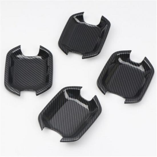 Carbon Fiber Door Handle Bowl Cover Trim For Mitsubishi Montero Pajero 2009-2021