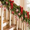 Indoor Holiday Party Supplies 12/24/36 Pcs Wooden Candy Cane Christmas Ornaments, Hanging Lollipop Ball Decor, Double-Sided Vintage Style Xmas