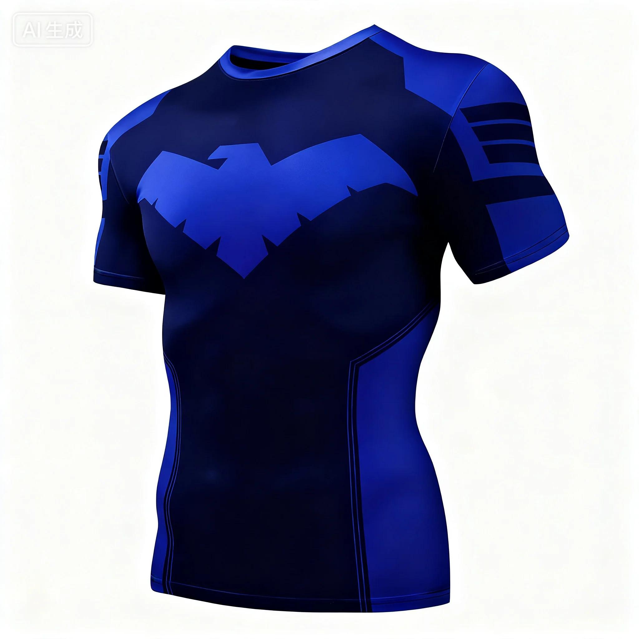 MDHAO xin nan zhuang  3D txu Night Wing 3D Print Bokstraining Mannen T-shirt Zomer Dagelijks Buiten Sport Fitness Casual Sneldrogend Ademend Korte Mouw XXS