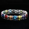 ThreeGraces Lucido Azzurro Cubic Zirconia Colore Argento Moda CZ Bracciale Tennis per Donne Gioielli per Festa di Fidanzamento BR236