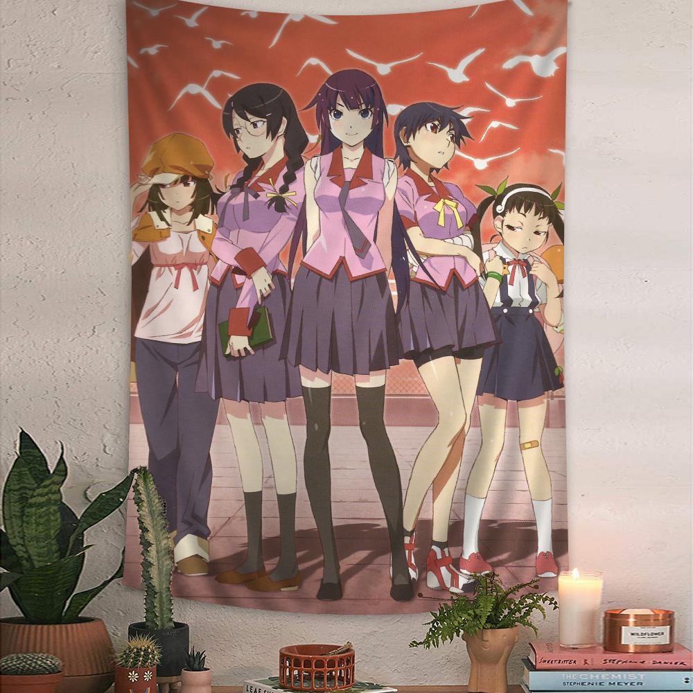 Bakemonogatari Anime Tapestry Art Printing Cheap Hippie Wall Hanging Bohemian Wall Tapestries Mandala Art Home Decor