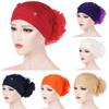 Muslim Women Faux Pearl Flower Hat Hijab Hair Loss Head Scarf Turban Cap Wrap