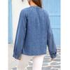 Plus Size Women's V-Neck Denim Jacket with Button Detail - Casual Washed Blue Style