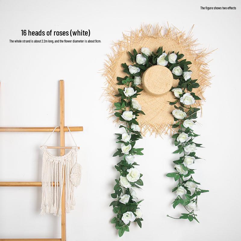 Artificial Rose Flower Vine for Indoor Decoration: Ceiling Hanging & Living Room Decor