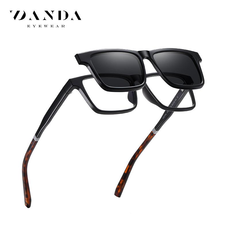 CG7703Super Light TR90Magnetic polarized prescription glasses for men and women, square frame sunglasses for drivers