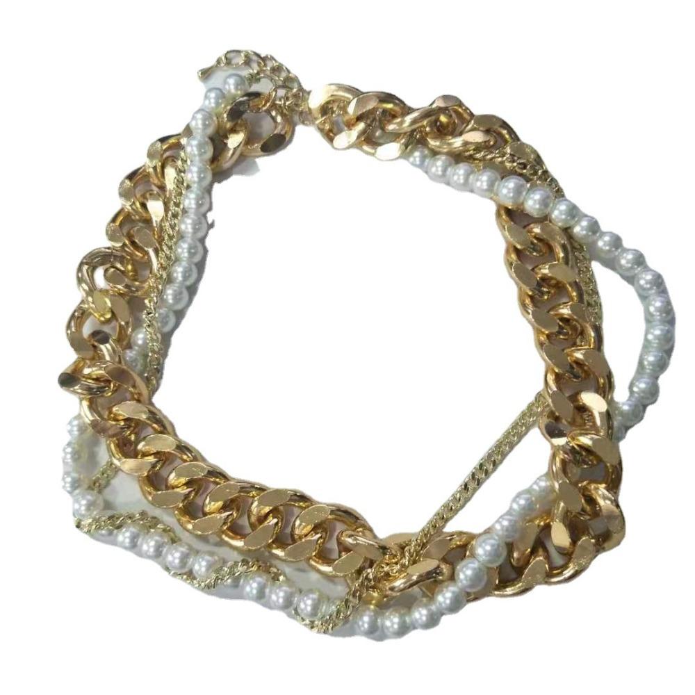 Imitation Pearl Pearl Chain Twine Necklace Neckchain Exaggerated Necklace  Wedding