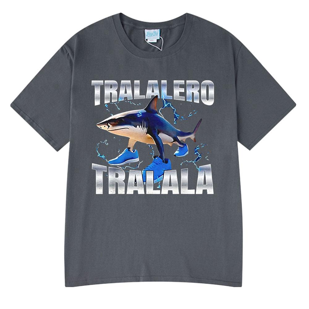 Tralalero Tralala Funny Humor Shark Meme T-shirt Men Women Clothes Fashion Gothic Vintage T-shirts Casual Oversized T Shirt Tops