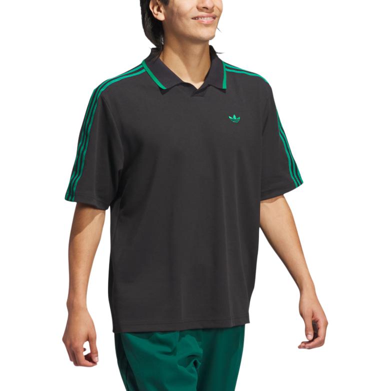 adidas Originals Rolling Links Polo Shirt Black Green JE6721