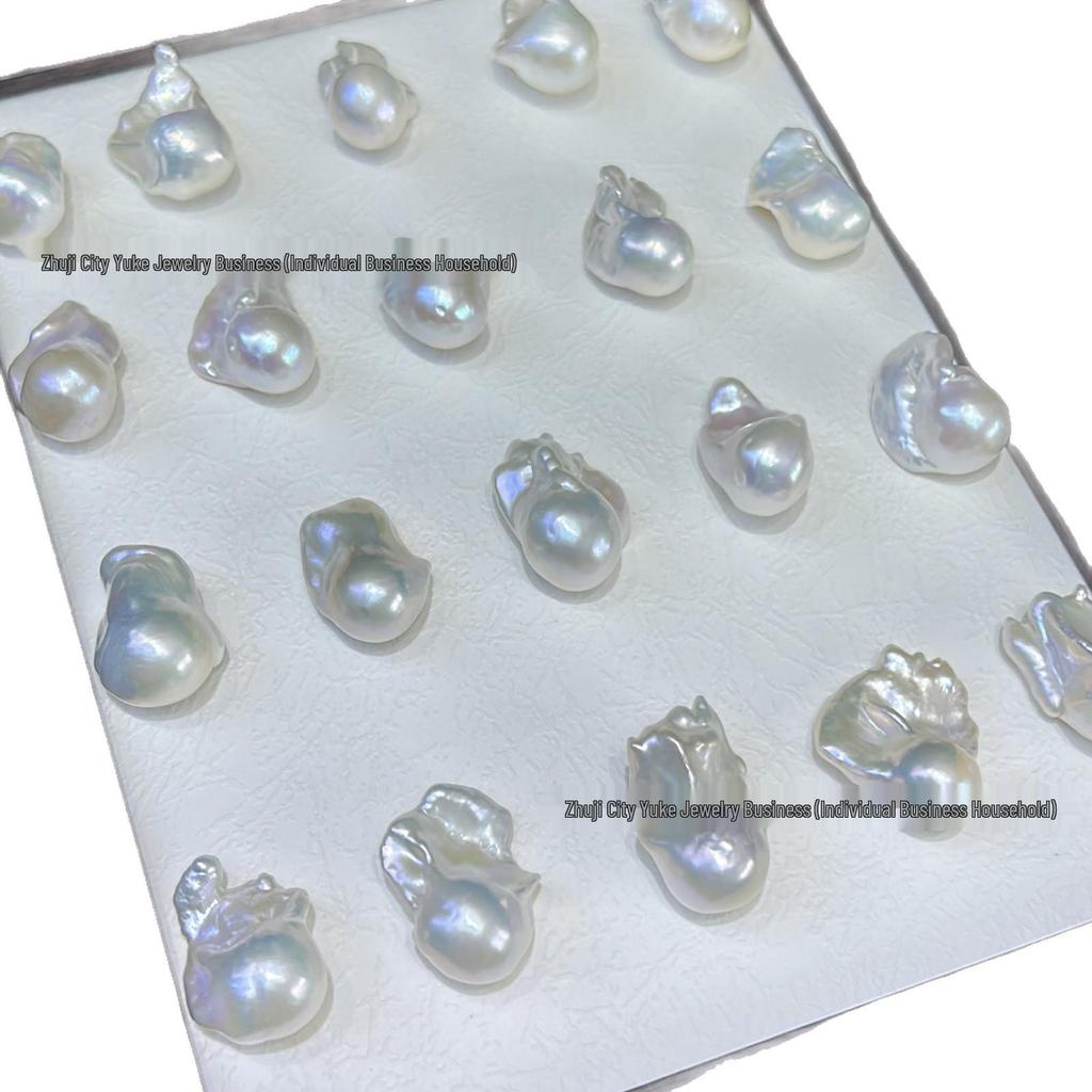 Irisierende Fischschwanz-Barock-Süßwasserperlen 14-16mm - Nahezu makelloses Nude-Finish