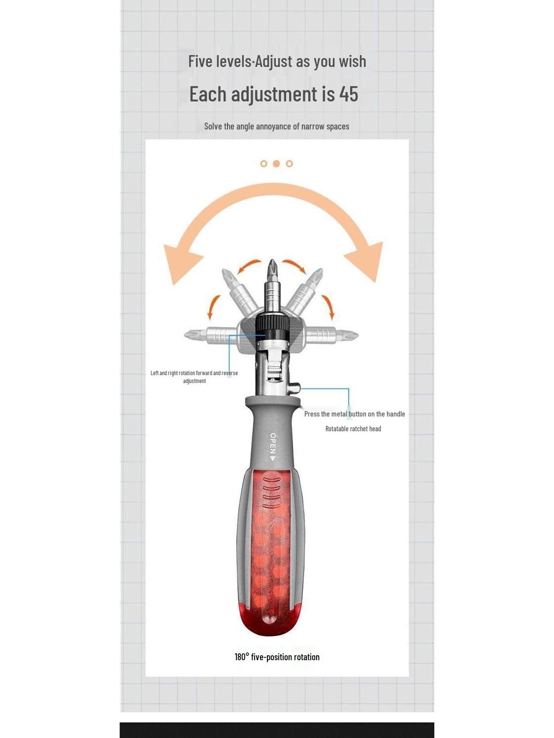

Multi-Angle Ratchet Screwdriver Set: 10-in-1 Phillips, Slotted, U-Type, Triangle Repair Tools