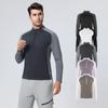 Mens Long Sleeve Half-Zip Performance Training Top Soccer Practice Running Gym Outdoor Sports