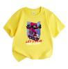 Kids Boys Girls 100% Cotton Crew Neck Short Sleeve T-Shirt, Cool Game Mask Character Skateboard Print Casual Tees, Let's Play The Game Pattern Soft Su