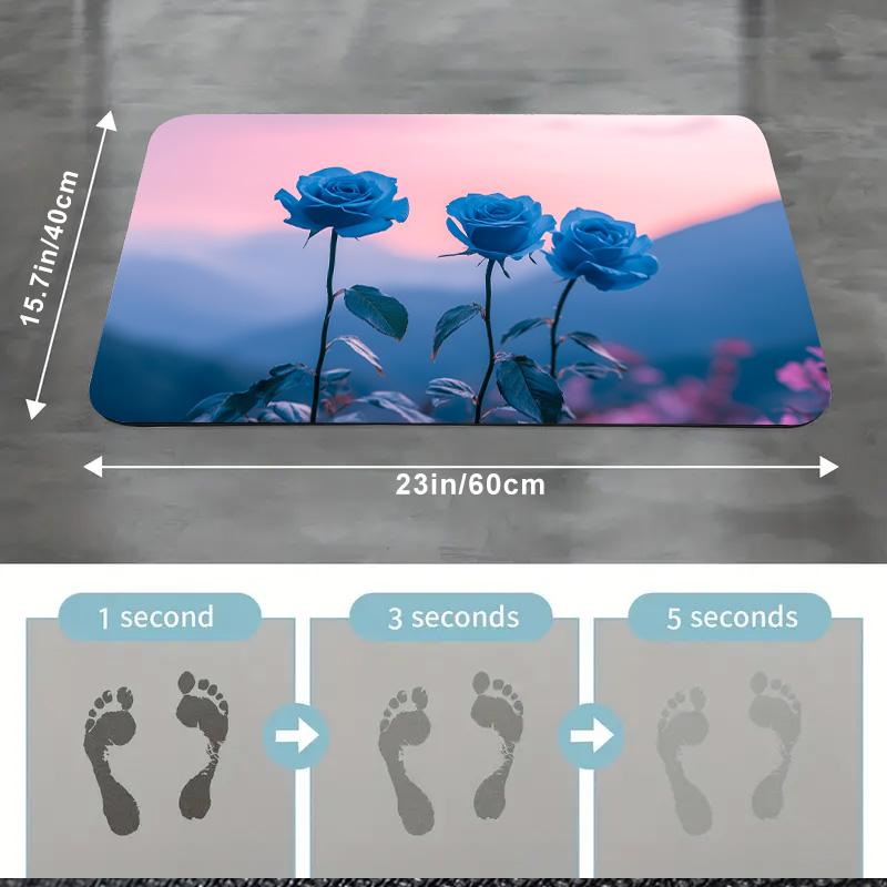 1 Piece of Super Absorbent Bathroom Mat, , Anti Slip and Absorbent, Shower Mat, Bathroom Mat, Door Floor Mat
