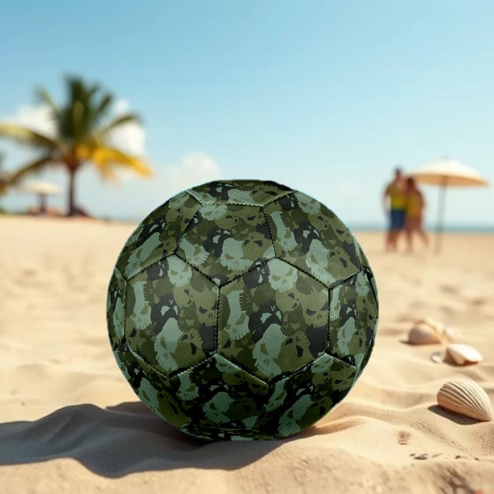 1pc Skulls Camouflage Soccer Ball Size 5 Football Machine Sewn Indoor/Outdoor Universal Football Q10