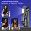 3-in-1 Handheld Gimbals Selfie Stick Tripod with AI Tracking and Fill Light Mobile Phone Holder Stabilizer for Smartphones