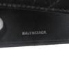 Excellent BALENCIAGA Tri-fold wallet Crush B logo Metal black leather  Used