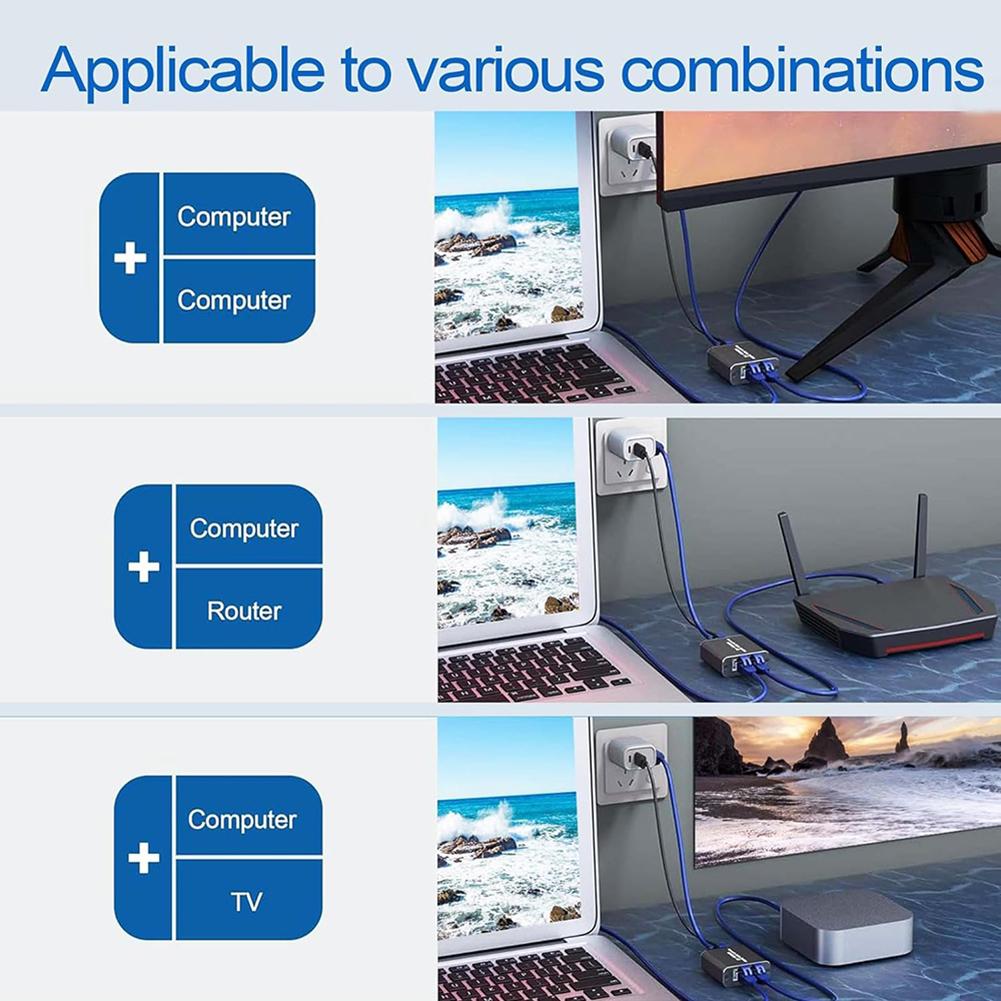 1 To 2/1 To 3/ 1 To 4 Gigabit Ethernet Splitter with USB Power Cable 1000Mbps LAN Splitter RJ45 Splitter for Cat5/5e/6/7/8 Cable
