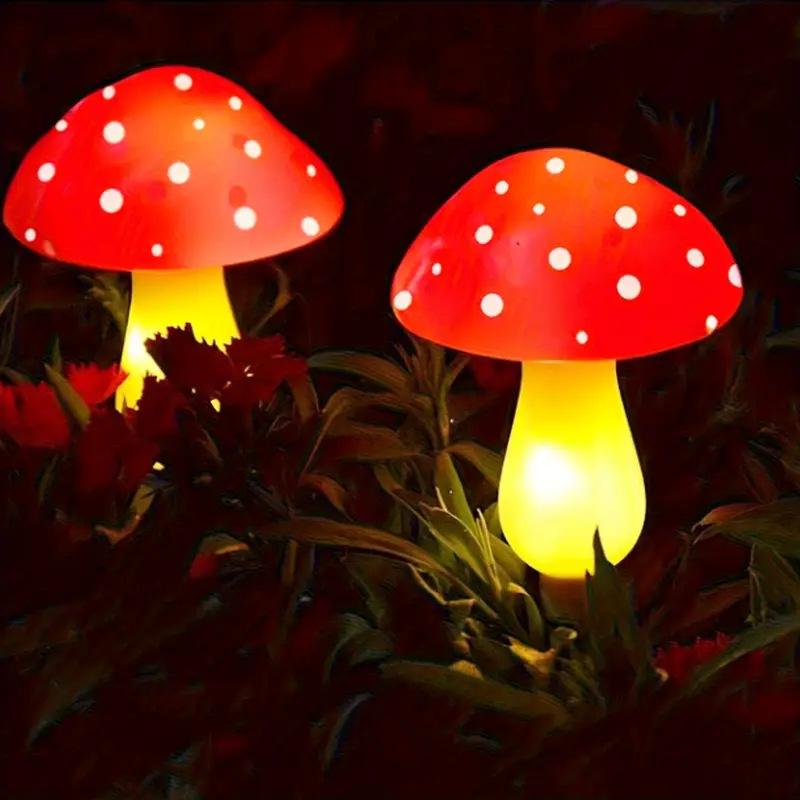 LED Solar Mushroom String Lights for Outdoor Garden and Courtyard Decor
