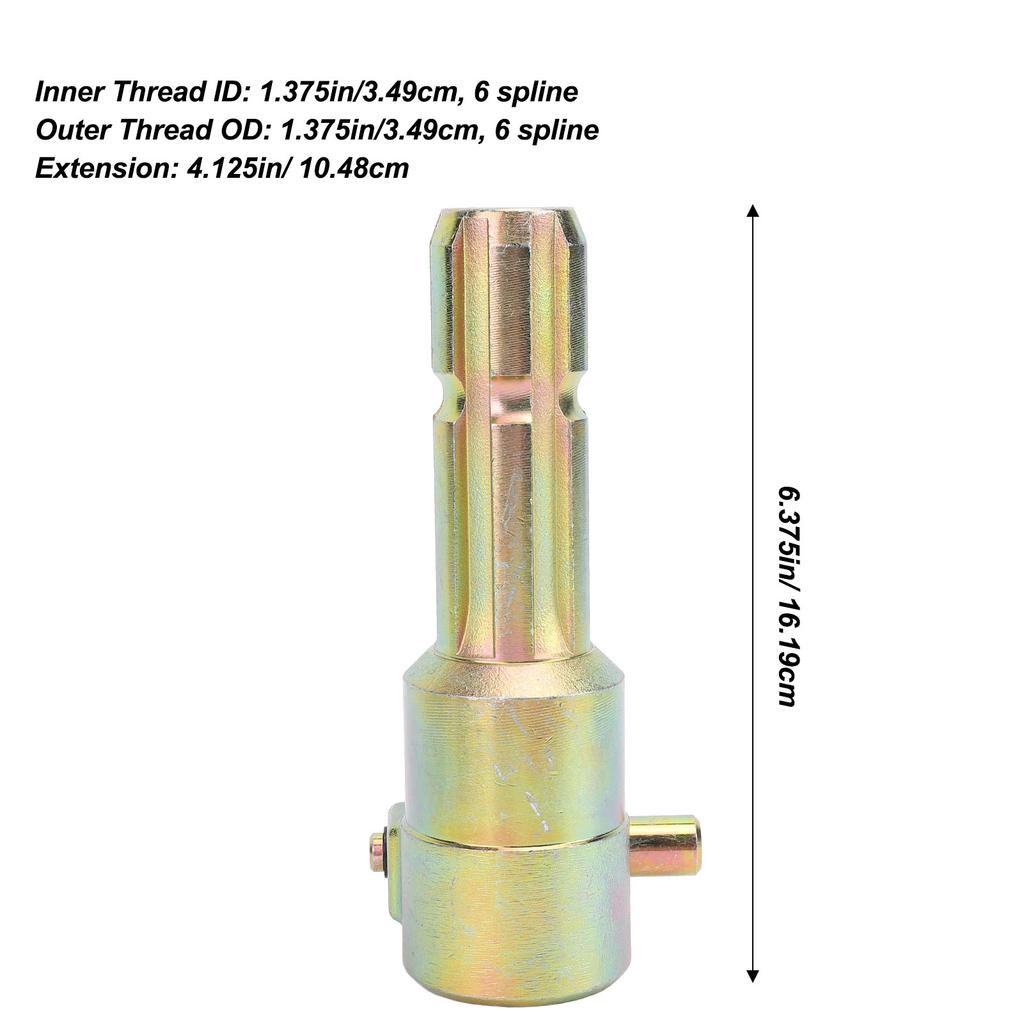 PTO Extender Adapter PA09 1‑3/8in 6 Spline Quick Release Strong Structure Metal PTO Shaft Extension for 70hp Tractors