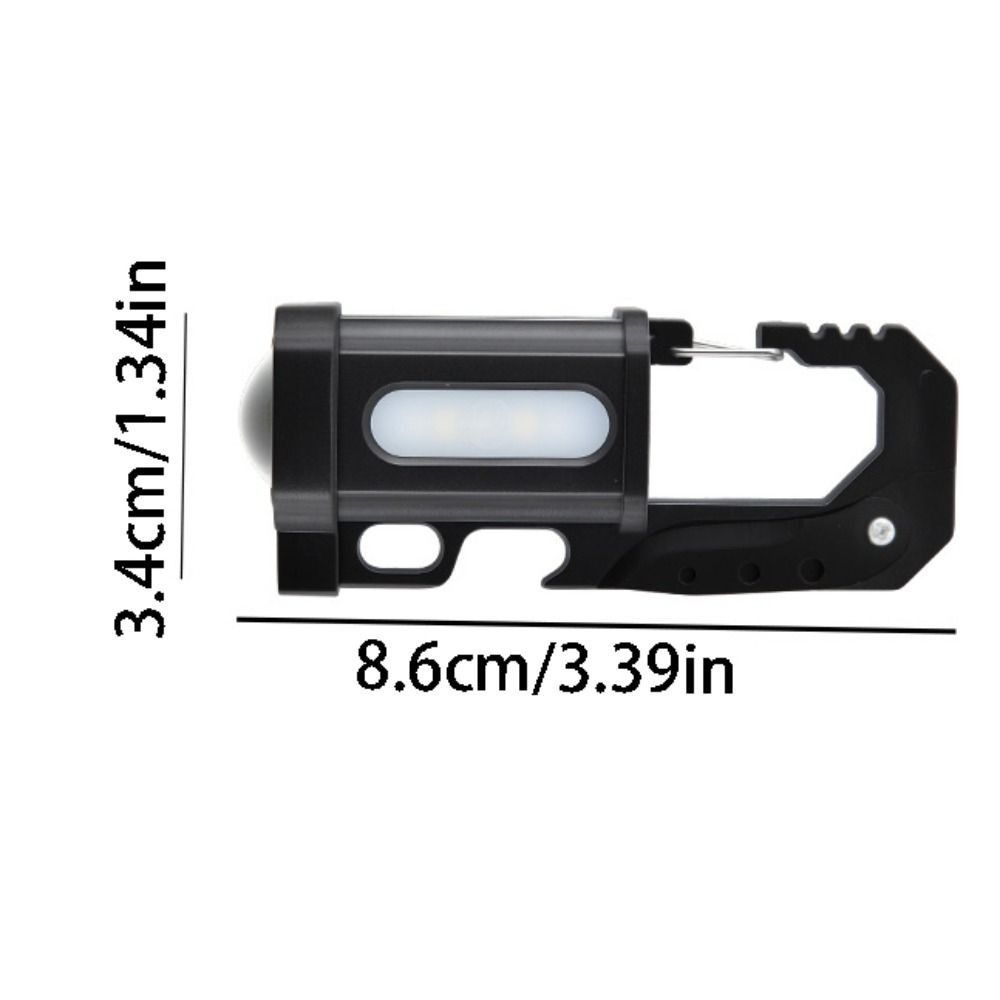 Aluminum Alloy LED Keychain Flashlight Black Mini Flashlight LED Key Light Emergency Light