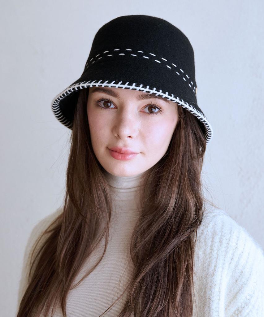 Koipeu Stitch Wool Bucket Hat Cf073Ht044