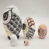 AEE2-Owl Nesting Dolls, Mini Wooden Crafts Owl Family, Easter Decoration