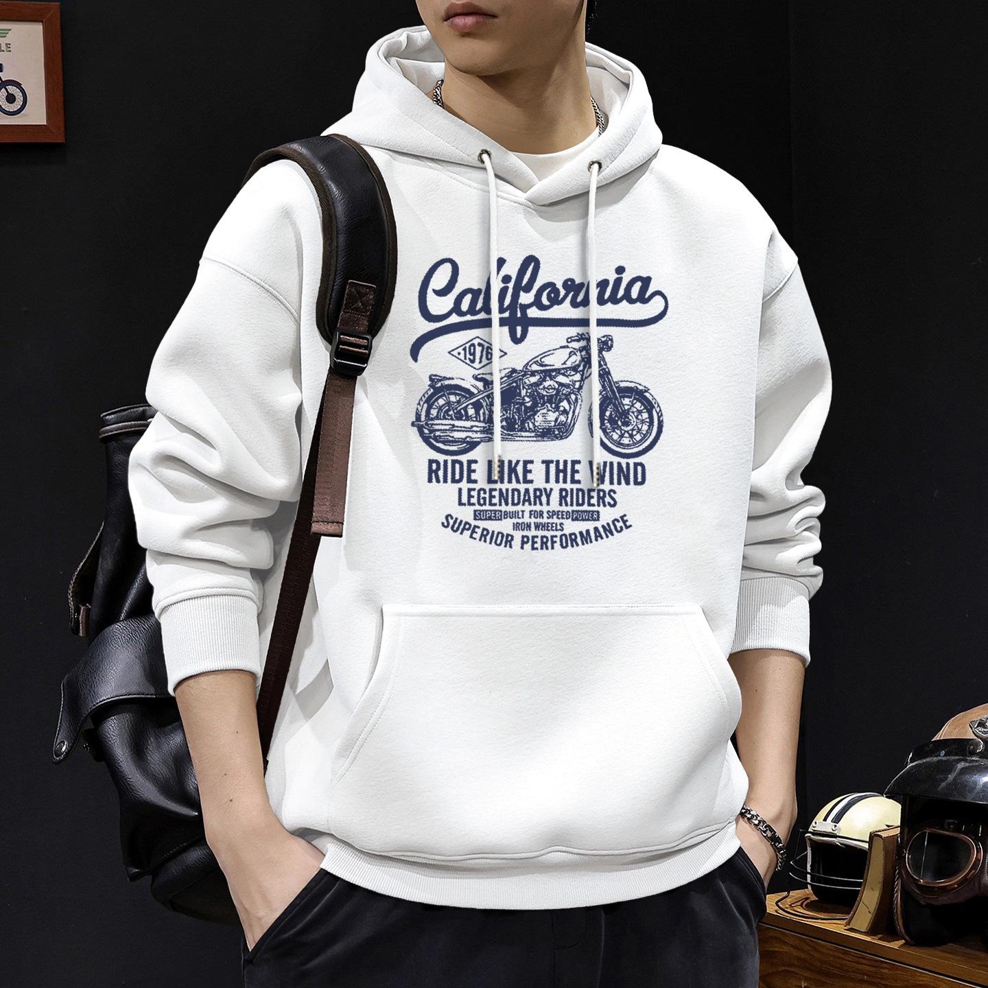 

Hong Kong Japanese-Style 420g Heavyweight Hooded Sweatshirt for Men - Loose Fit, Versatile Spring/Autumn Jacket for Students & Couples. 3XL (190-220 lbs)