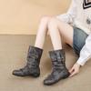 Retro Style Bow Ballet Style Short Boots Women'S Summer New Pleated Piled Boots Inner Height Increase Thin Boots