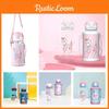 Creative Student Summer Water Bottle With Strap And Straw Leak-proof And Convenient