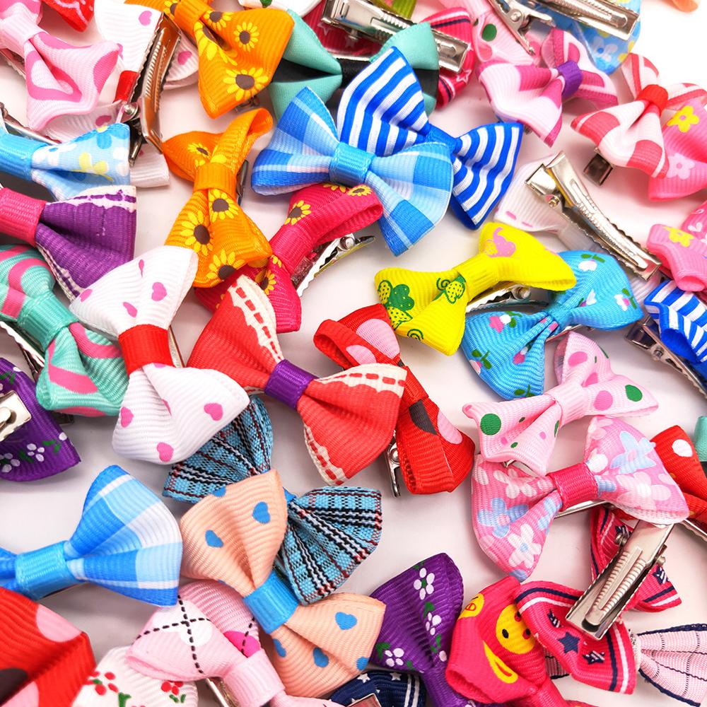 Cute Dog Hair Clips Puppy Hairpin Pet Cat Handmade Hairpin Cute Cat Hair Clips Pet Bow Hair Accessories Mix Color 10/20/50Pcs