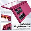 Shockproof Phone Case with Hinge Protection, Card Holder and Camera Cover for Galaxy Z Fold 8 Ultra-Rose Red