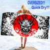 Samurai Print Beach Towel, Large Soft Quick Dry Towel for Beach Camping Swimming